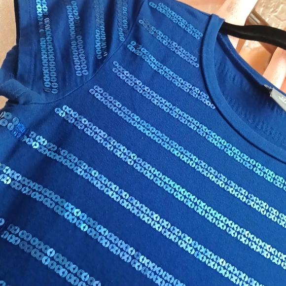 ANN TAYLOR Short-sleeved Sequin Tee - Picture 7 of 7